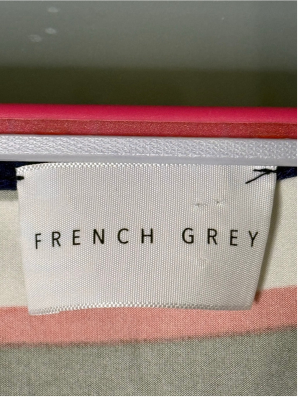 FRENCH GREY Striped Sleeveless Dress M White Navy Orange - Picture 6 of 7